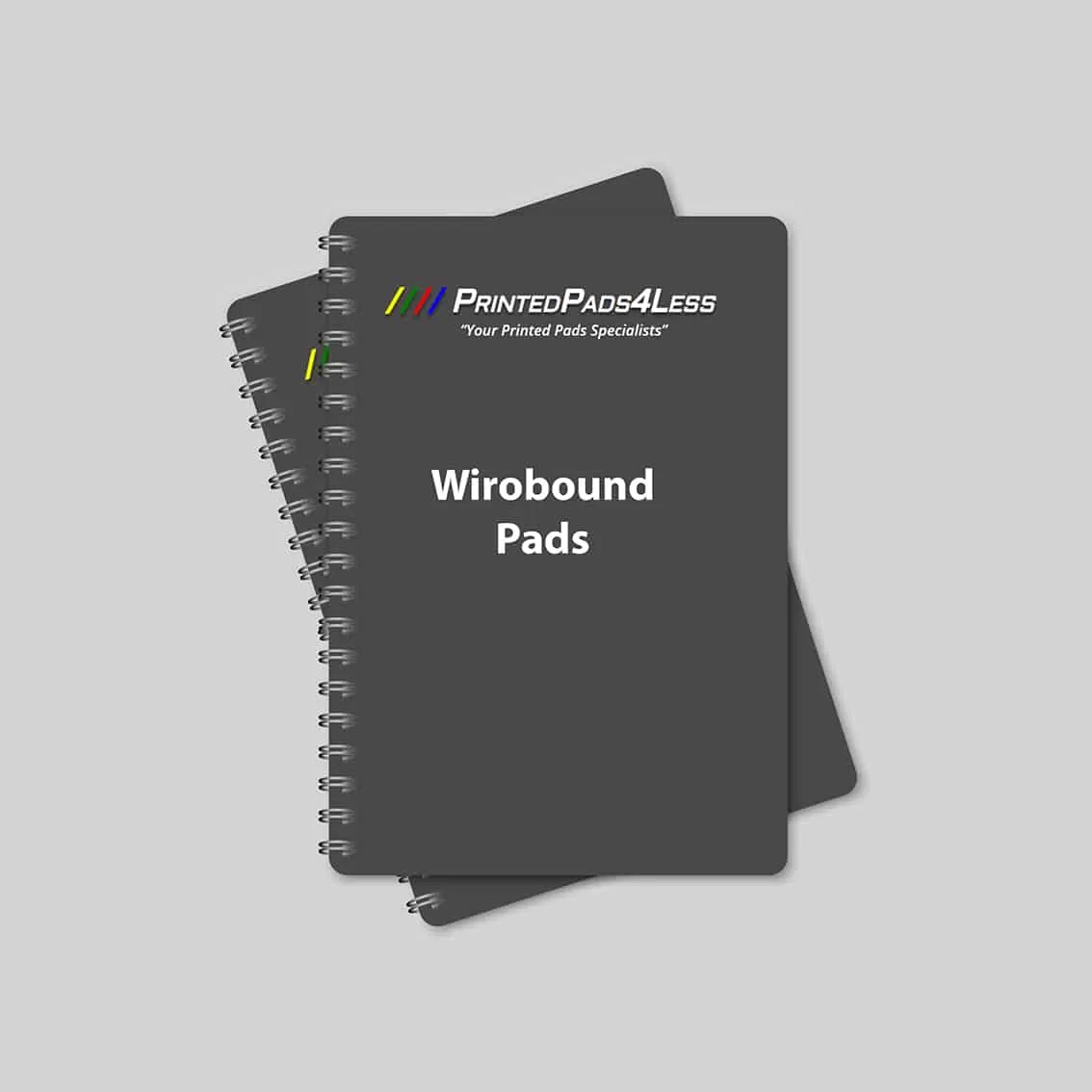 Wirobound pad example with front cover business print